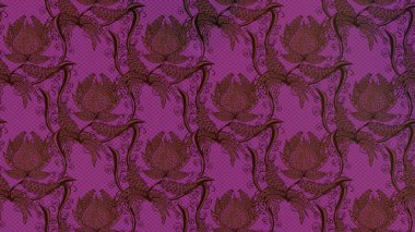 Nazik, sevimli çiçek arkaplanı. Mor ve kahverengi renkte çiçekler. Raster çiçek desenli ve çiçekli..