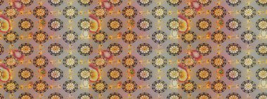 Raster stili kumaş deseni. Çiçekler suluboya çizim deseni.