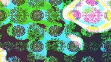 Şirin karalamalı çiçek desenli çizim. El yapımı çiçek ve bitki koleksiyonu. Eskiz stili yeşil ve mavi renkler. Raster illüstrasyonu. Raster illüstrasyonu.