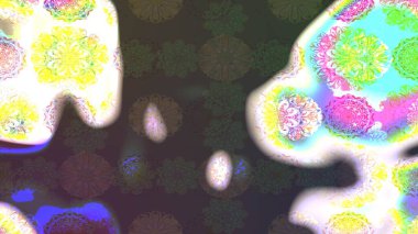 Renkli Bahar Teması eskiz kalıbı. Raster illüstrasyonundaki çiçek desenli çizim. Düz Çiçek Elementleri Tasarımı. Süslü kumaş deseni.