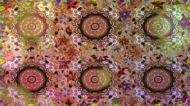 Kusursuz oryantal klasik altın desen. Kahverengi renklerde altın tekrarlayan elementler içeren Raster soyut arkaplanı.