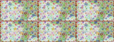 Hoş bir çiçek geçmişi var. Küçük çiçekteki kusursuz desen. Güzel kumaş deseni. Raster illüstrasyonu.