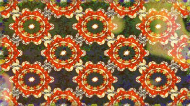 Altın şablon. Kahverengi renkte Royal retro. Kusursuz desenli altın elementler. Klasik çiçek dokusu. Kart, duvar kağıdı, ambalaj ve tekstil için klasik tasarım. Raster illüstrasyonu.