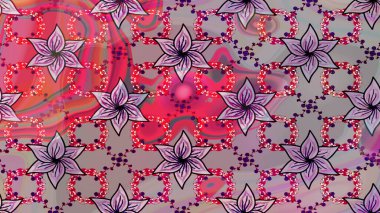 Taslak desenli, modaya uygun kumaş deseni. Raster illüstrasyonu. Renkli Bahar Teması eskiz kalıbı. Düz Çiçek Elementleri Tasarımı. Şirin çiçek elementleri..