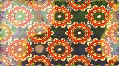 Klasik klasik klasik arka plan. Kusursuz klasik raster turuncu ve altın desenli. Geleneksel oryantasyon süsü.