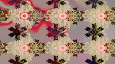 Hoş bir çiçek geçmişi var. Güzel kumaş deseni. Raster illüstrasyonu. Küçük çiçekte çizim deseni.