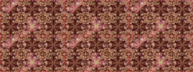 Kahverengi renkte altın bir element. Damask arkaplanı. Barok tarzında altın çiçekli süs. Altın çiçekli, pürüzsüz desen.