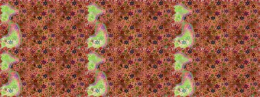 Raster düz çiçekleri pürüzsüz desen. Hediye ambalaj kağıdı, tebrik kartları, posterler ve pankart tasarımı. Kahverengi renkte çiçekler.