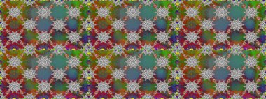 Raster illüstrasyonu. Yeşil renklerde. Küçük çiçekteki sevimli çiçek deseni. Raster deseni. Soyut çiçek pürüzsüz desen arkaplanı.