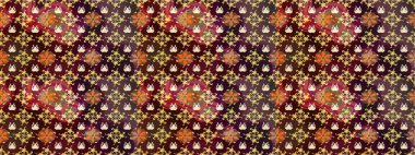 Küçük çiçekteki sevimli çiçek deseni. Kahverengi ve sarı renkli çiçekler. Raster illüstrasyonu.