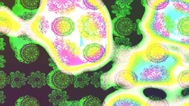 Renkli Bahar Teması eskiz kalıbı. Raster. Düz Çiçek Elementleri Tasarımı.