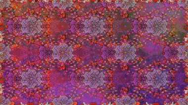 Tatil havası. Bahar mevsimi. Mor renkli çiçekler. Raster dikişsiz şirin çiçek deseni. Nazik romantik baskı.