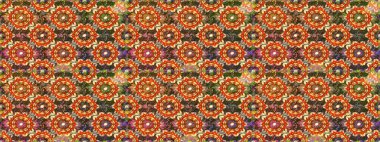 Kahverengi renklerde altın desenler ve altın elementler. Geleneksel klasik altın desen. Raster oryantal süs. Barok tarzında kusursuz bir doğulu süsü..