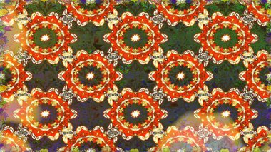 Altın antika ortaçağ dekoratifi, yapraklar ve kahverengi renkli altın desenli süslemeleri olan pürüzsüz bir desen. Kusursuz kraliyet lüksü, altın barok kumaş rengi..