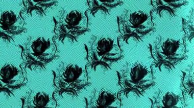 Renkli unsurlarla hareketli arka plan görüntüleri. Çiçekler. Eski model. Bayrak tarzı. Video kaydı. Şablon. Döngü. Kusursuz..