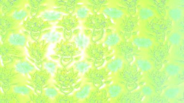 Renkli unsurlarla hareketli arka plan görüntüleri. Çiçekler. Eski model. Bayrak tarzı. Video kaydı. Şablon. Döngü. Kusursuz..