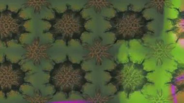 Renkli unsurlarla hareketli arka plan görüntüleri. Çiçekler. Eski model. Bayrak tarzı. Video kaydı. Şablon. Döngü. Kusursuz..