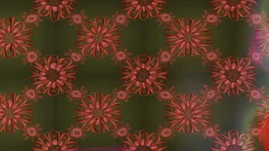 Renkli unsurlarla hareketli arka plan görüntüleri. Çiçekler. Eski model. Bayrak tarzı. Video kaydı. Şablon. Döngü. Kusursuz..