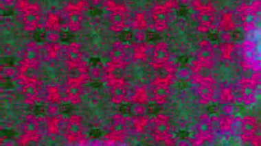 Renkli unsurlarla hareketli arka plan görüntüleri. Çiçekler. Eski model. Bayrak tarzı. Video kaydı. Şablon. Döngü. Kusursuz..