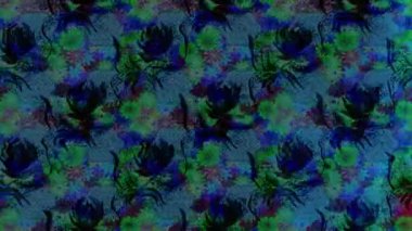 Renkli unsurlarla hareketli arka plan görüntüleri. Çiçekler. Eski model. Bayrak tarzı. Video kaydı. Şablon. Döngü. Kusursuz..