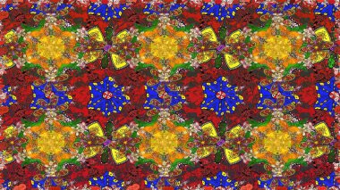 Çiçekli eskiz deseni. Suluboya çizimi. Kahverengi ve kırmızı renkte çiçekler. El çizimi.