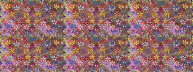 Çiçekli güzel suluboya desen. Kahverengi renklerde. Raster illüstrasyonu.