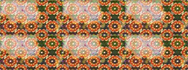 Doğum günü kartı, davetiye ya da afiş için iyidir. Raster illüstrasyonu. Dekoratif simetri arabesk. Kahverengi renklerde altın. Kusursuz ortaçağ çiçek desenleri..