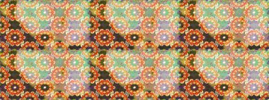 Kusursuz oryantal klasik altın desen. Tarafsız renklerde altın tekrarlayan elementler içeren Raster soyut arkaplanı.