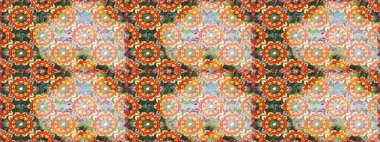 Altın elementlerle nötr renklerde altın desen. Kusursuz desenli oryantal süs. Raster altın tekstil baskısı. Çiçek kiremitleri. İslam tasarımı.