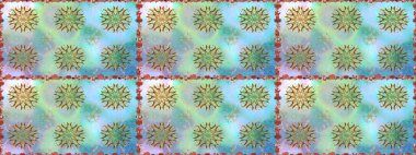 Düz Çiçek Elementleri Tasarımı. Raster illüstrasyonunda kusursuz çiçek deseni. Renkli Bahar Temalı Kusursuz Arkaplan. Tarafsız renklerde çiçekler.