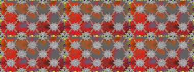 Çiçeksiz desenli nakış işlemeli gelincikler ve vadideki zambaklar. Tekstil tasarımı için gri renkli geleneksel halk çiçekleri buketi.