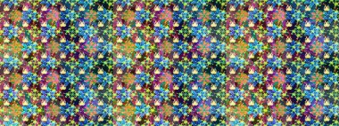 Modern çiçek arkaplanı. Halk tarzı. Moda baskıları için zarif bir şablon. Parlak renkli çiçekleri olan ve mavi ve yeşil renkli yaprakları olan inanılmaz bir çiçek deseni..