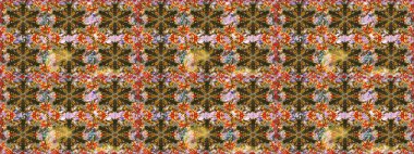 Davetiyeler, kartlar, web sayfası için Raster illüstrasyon. Altın desenli çiçek dekoru. Çizgi sanatı tasarım şablonu için kusursuz sınır. Kahverengi renklerde altın element. Doğu tarzı ögesi.