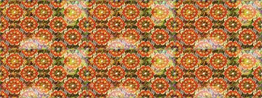 Geleneksel raster ve altın desen. Damask pürüzsüz süsü. Kahverengi renkler üzerinde klasik oryantal desen.