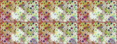 Raster illüstrasyonu. Küçük çiçekli kusursuz yay deseni. Suluboya stilinde nötr renkler üzerine.