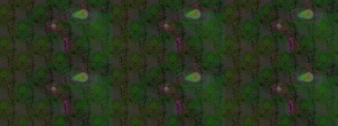 Düz Çiçek Elementleri Tasarımı. Sevimli çiçek raster deseni. Yeşil ve gri renkli çiçekler. Renkli Bahar Teması çizim şablonu.