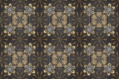Gri, kahverengi ve bej renklerinde, altın elementli, pürüzsüz desenler. Şam tasarım için kusursuz desen.