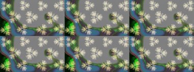 Gri renkli manzaralı çiçek deseni. Üst manzara, yumuşak stil. Sevgililer günü ve tebrik kartı konsepti için şık bir davetiye. Çiçek kompozisyonu, el boyası, hassas şablon..