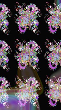 Sketch folk pattern in small wild flowers. Liberty style millefleurs. Floral meadow background for textile, wallpaper, covers, surface, print, gift wrap, scrapbooking, decoupage. Rustic chic.