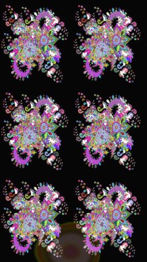 Raster. Zarif, parlak ve eskiz siyah çiçek desenli tasarım. Sabıka baskıları, bebek kıyafetleri, duvar kâğıtları, paket kutuları vb..