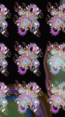 Çiçek kompozisyonu, el boyası, hassas şablon. Siyah renkte manzaralı çiçek deseni. Üst manzara, yumuşak stil. Sevgililer günü ve tebrik kartı konsepti için şık bir davet.