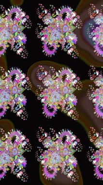 Tekstil, tebrik kartı, boyama kitabı, telefon kılıfı baskısı için kullanılabilir. Kızılderili desenli desenli desenli şal deseni. Etnik Mandala süsü. Raster Henna dövme stili.