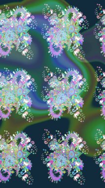 Yazdır. Güzel eskiz şekli. Raster çiçekli arka plan. Düz Çiçek Elementleri Tasarımı. Renkli Yaz Temalı eskiz kalıbı. Şirin kumaş deseni.