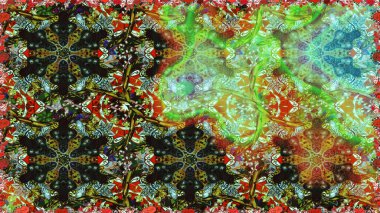 Yeşil renklerde, altın elementli, pürüzsüz bir desen. Şam tasarım için kusursuz desen.