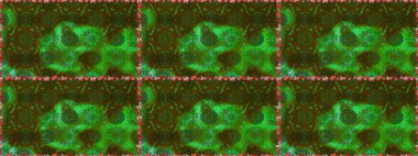 Kusursuz desenli, yeşil renkli parlak çiçekli halı..