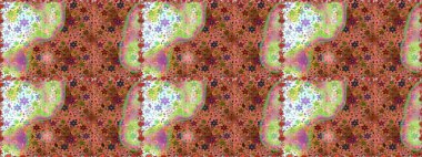 Raster dikişsiz şirin çiçek deseni. Kahverengi renkli çiçekler. Bahar mevsimi. Nazik romantik baskı. Tatil havası..