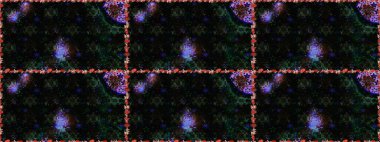 Elle boyanmış suluboya, dikişsiz çiçekler ve bitkiler. Siyah renkte çiçekler.