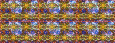 Süslü kumaş deseni. Düz Çiçek Elementleri Tasarımı. Raster illüstrasyonundaki çiçek desenli çizim. Renkli Bahar Teması çizim şablonu.