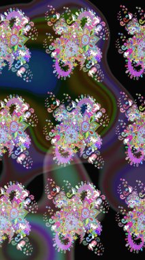 Çiçek desenli raster, mor çizgi grafik desenli soyut raster arkaplan. Modern stil dokusu.