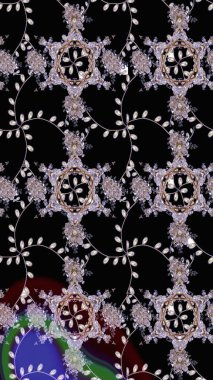 Renkli Bahar Teması eskiz kalıbı. Düz Çiçek Elementleri Tasarımı. Raster Modaya uygun kumaş deseni. Siyah renkli şirin çiçek deseni.